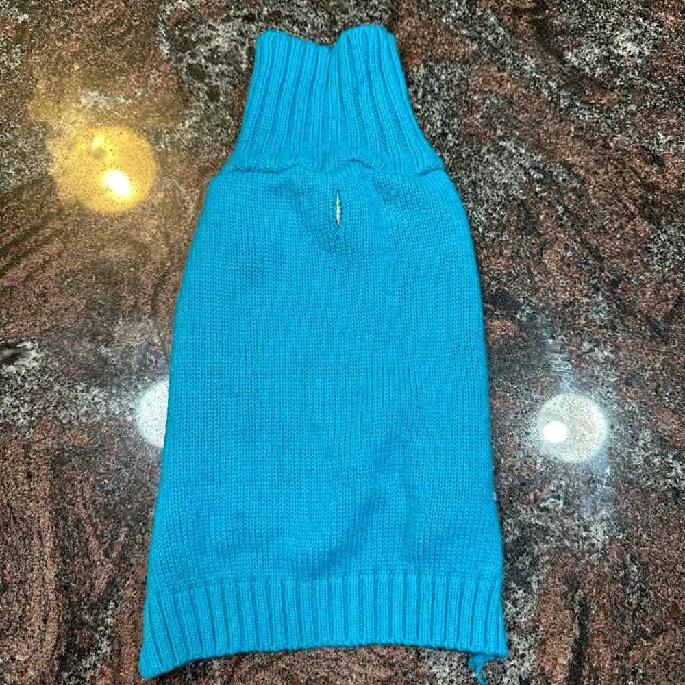Teal colored dog sweater size M